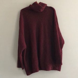 zara ribbed oversized turtleneck sweater